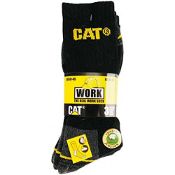 Caterpillar Real Work socks 3 paires Chaussettes, Noir (Black), 41-45 EU (Lot de 3) Homme